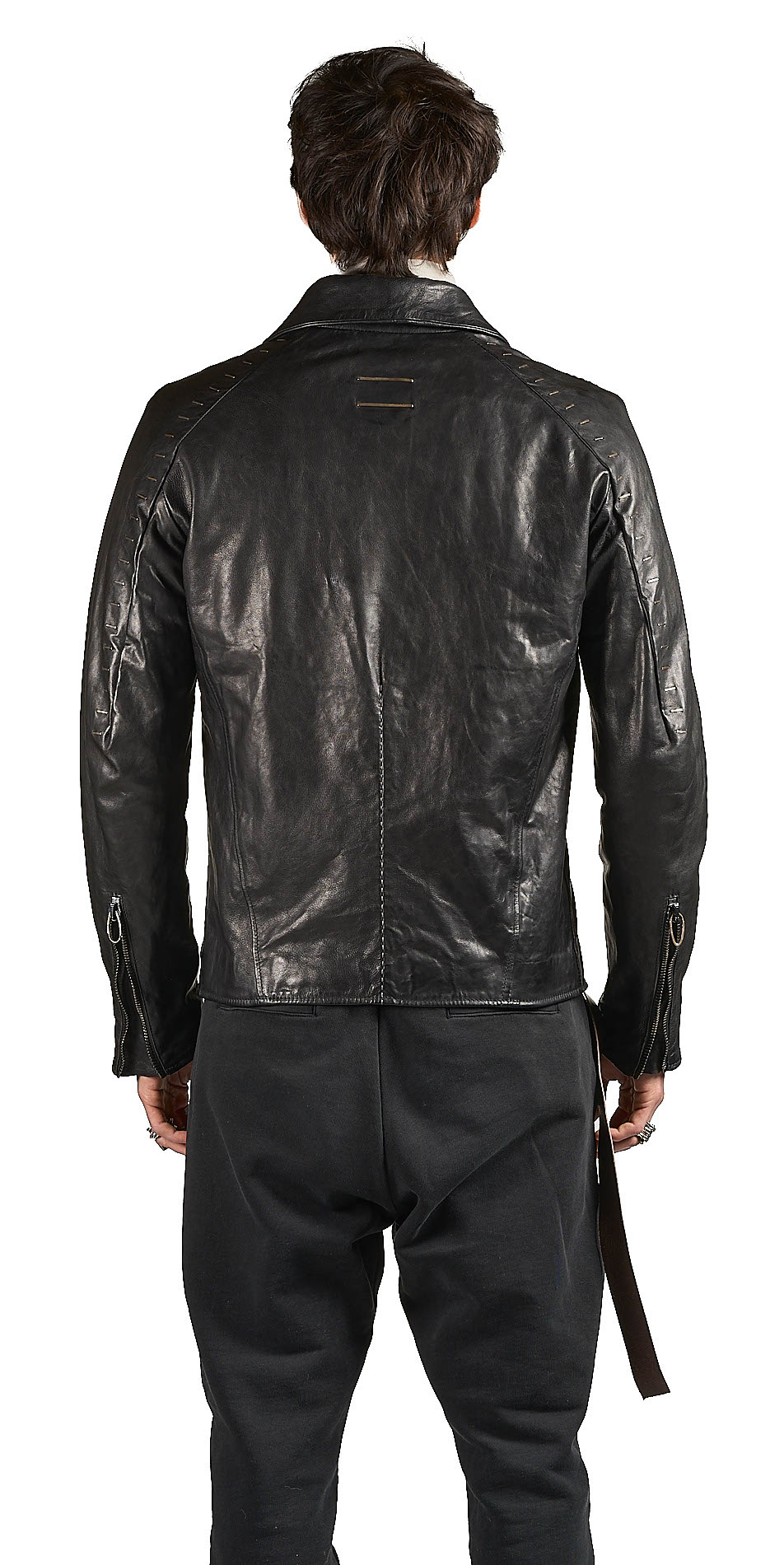 DANIELE BASTA LEATHER AND SILVER JACKET 